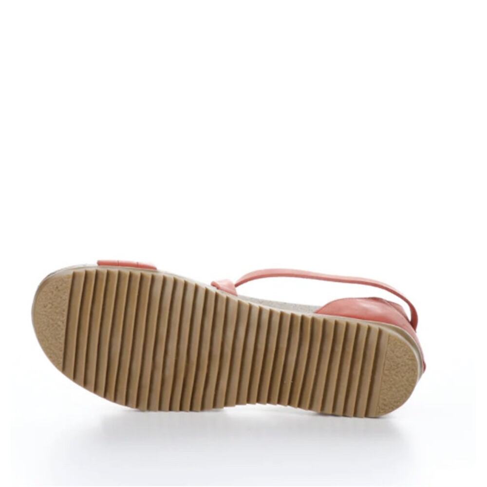 Bos & Co Sandals Leather Orange Strappy Cork Sole Made in Italy Size 37/6 - Picture 14 of 15